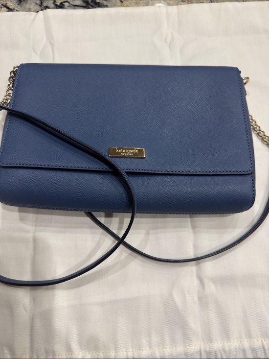 kate spade Handbags - NWOT Kate Spade Blue Saffiano Crossbody Bag 10” x 7”